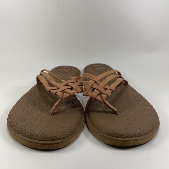 Sanuk Yoga Sandy II Slide Sandals Womens Size 11 Tan Brown Lightweight Comfort - Picture 2 of 9